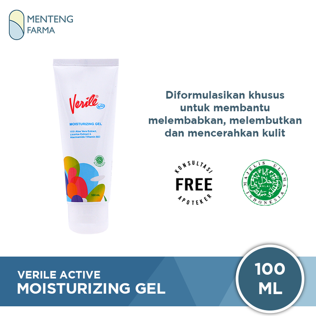 Verile Moisturizing Gel 100 mL - Pelembab dan Pencerah Kulit Wajah - Menteng Farma