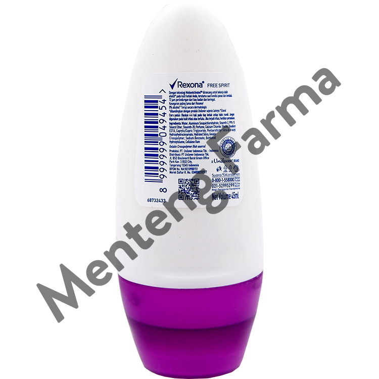 Rexona Anti-Perspirant Deodorant Roll On Free Spirit 45 ML - Bebas Keringat dan Bau Badan Hingga 48 - Menteng Farma