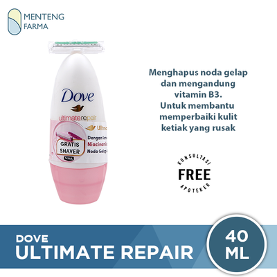 Dove Deodorant Roll On Ultimate Repair 40 ML - Menghapus Noda Gelap Ketiak - Menteng Farma