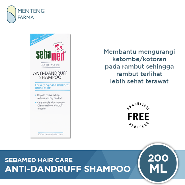 Sebamed Hair Care Anti Dandruff Shampoo 200 ML - Sampo Anti Ketombe - Menteng Farma