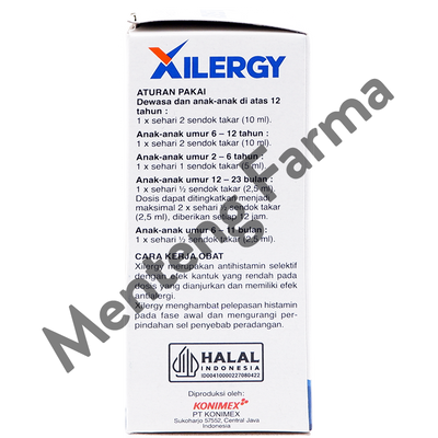 Xilergy Sirup 60 mL - Obat Alergi Biduran dan Pilek - Menteng Farma