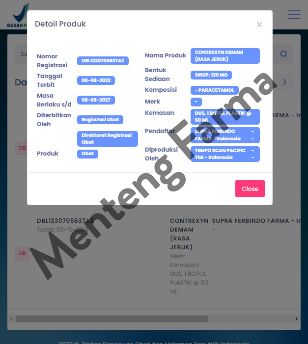 Contrexyn Sirup 60 mL - Sirup Pereda Demam dan Nyeri Anak - Menteng Farma