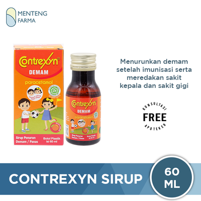 Contrexyn Sirup 60 mL - Sirup Pereda Demam dan Nyeri Anak - Menteng Farma