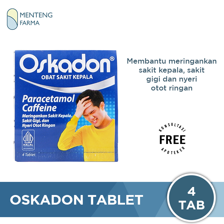 Oskadon 4 Tablet - Obat Pereda Sakit Kepala Sakit Gigi dan Nyeri Otot - Menteng Farma