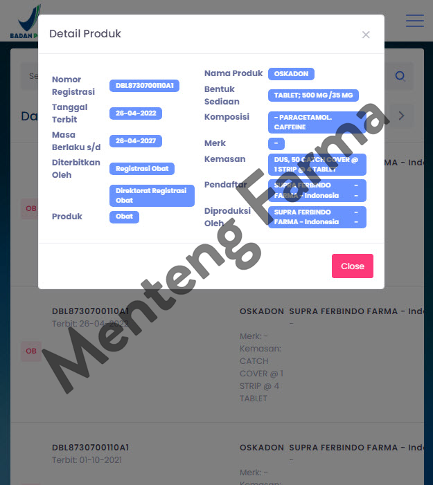 Oskadon 4 Tablet - Obat Pereda Sakit Kepala Sakit Gigi dan Nyeri Otot - Menteng Farma