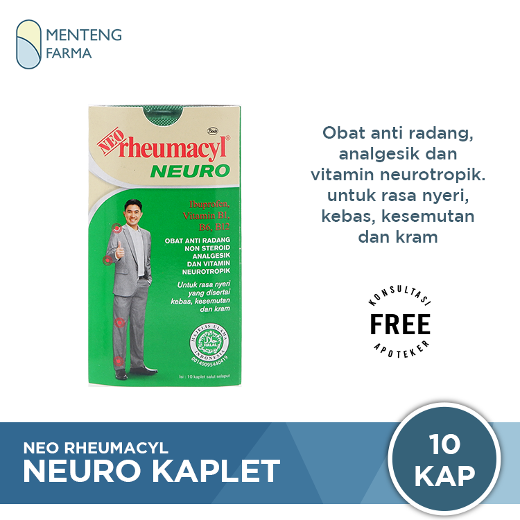 Neo Rheumacyl Neuro 10 Tablet - Vitamin Neurotropik Nyeri Kram dan Kebas - Menteng Farma