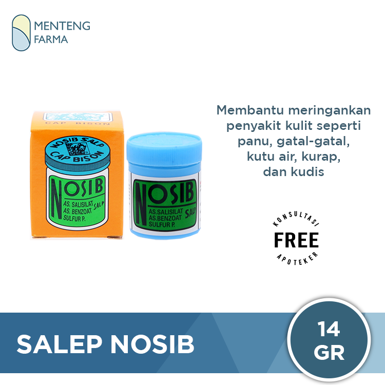 Salep Kulit Nosib 14 Gram - Salep Gatal Kulit Panu Kutu Air Kurap Kudis - Menteng Farma