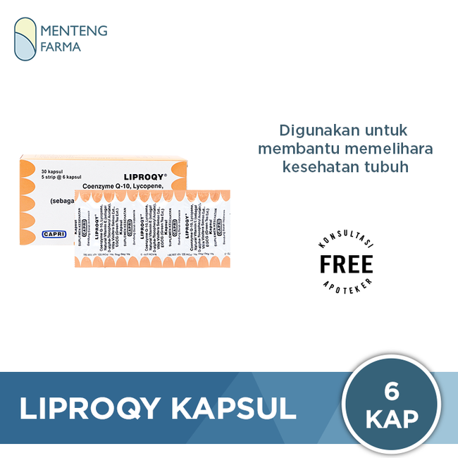 Liproqy 6 Kapsul - Suplemen Antioksidan - Menteng Farma