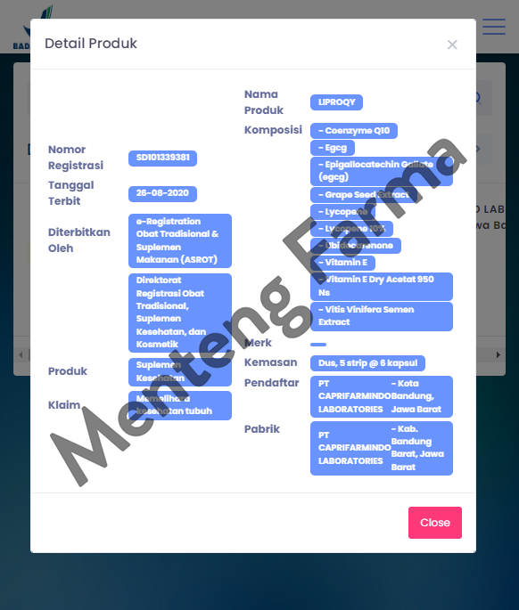 Liproqy 6 Kapsul - Suplemen Antioksidan - Menteng Farma