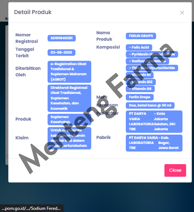 Ferlin Drops 30 mL - Suplemen Kesehatan Anak - Menteng Farma