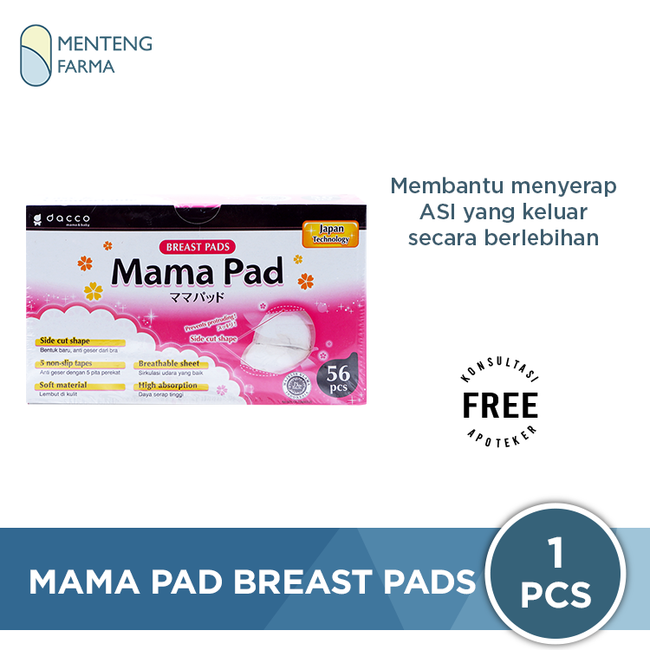 Dacco Mama Pad Breastpad Isi 56 Pcs - Pads Penyerap ASI yang Berlebihan - Menteng Farma