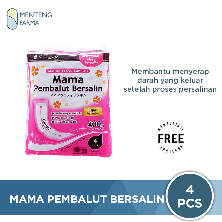 Dacco Mama Pembalut Bersalin Isi 4 Pcs - Pembalut Setelah Melahirkan - Menteng Farma