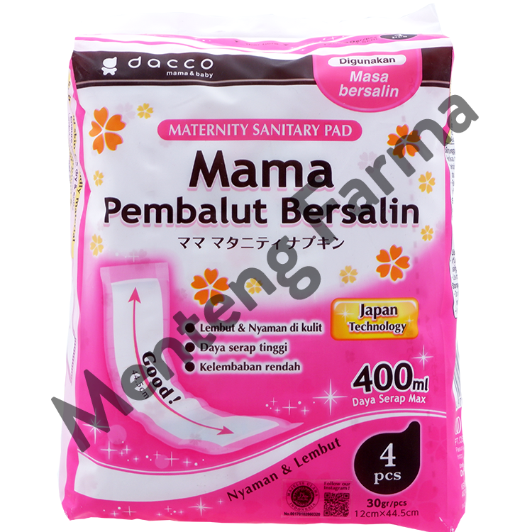 Dacco Mama Pembalut Bersalin Isi 4 Pcs - Pembalut Setelah Melahirkan - Menteng Farma