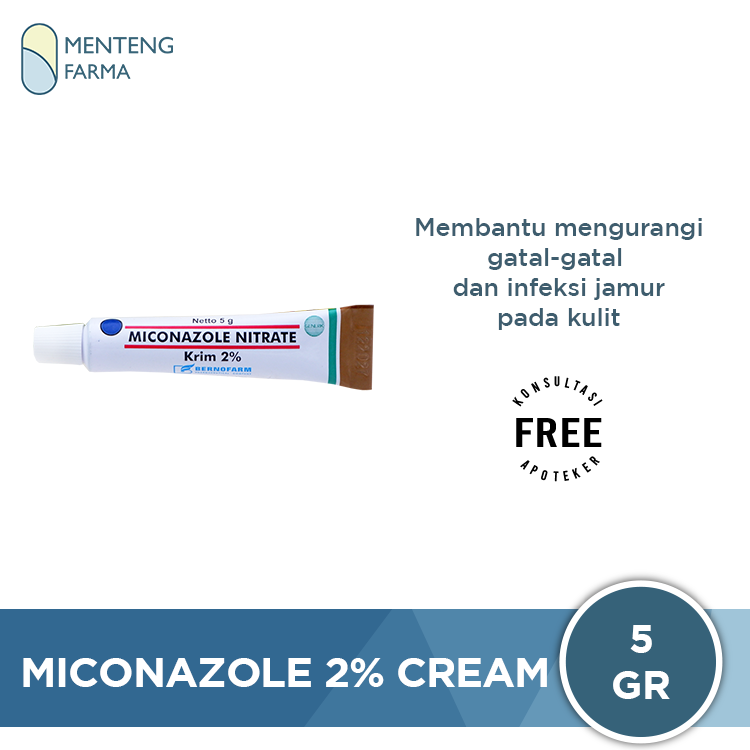 Miconazole 2% Cream 5 Gr - Krim Infeksi Jamur - Menteng Farma