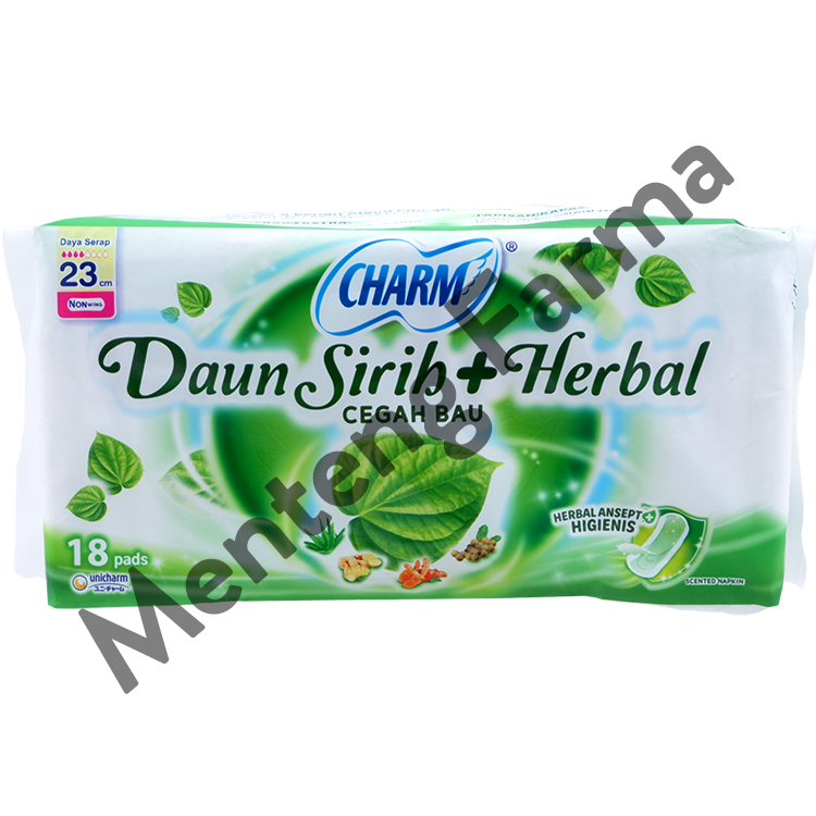 Charm Pembalut Herbal Ansept+ 23 cm 18 Pads - Pembalut Herbal 23 cm - Menteng Farma