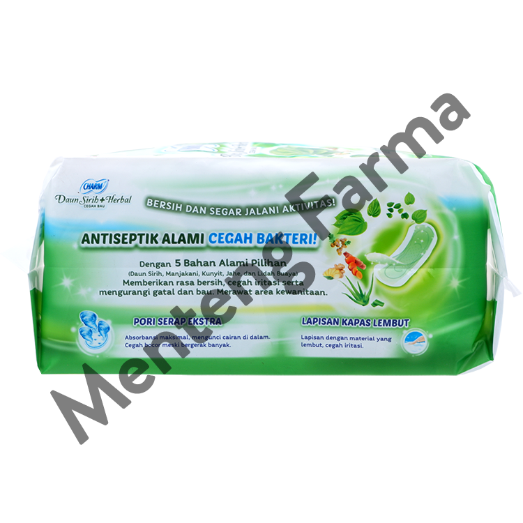 Charm Pembalut Herbal Ansept+ 23 cm 18 Pads - Pembalut Herbal 23 cm - Menteng Farma