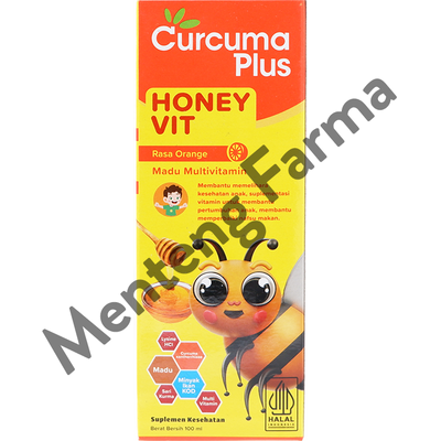 Curcuma Plus Honey Vit Jeruk 100 mL - Madu Multivitamin Anak - Menteng Farma