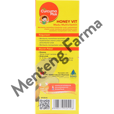 Curcuma Plus Honey Vit Jeruk 100 mL - Madu Multivitamin Anak - Menteng Farma