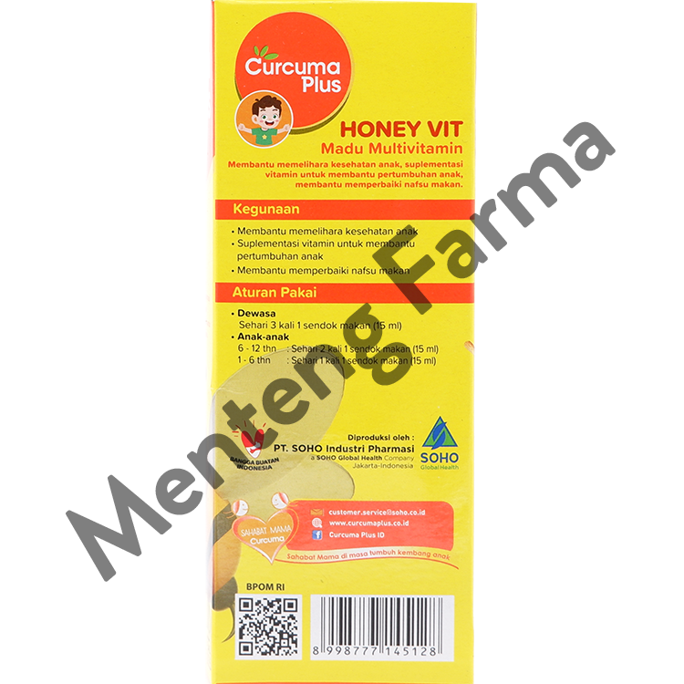 Curcuma Plus Honey Vit Jeruk 100 mL - Madu Multivitamin Anak - Menteng Farma