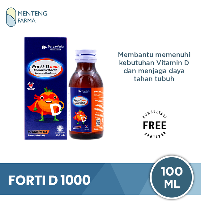 Forti-D 1000 Sirup 100 mL - Suplemen Vitamin D - Menteng Farma