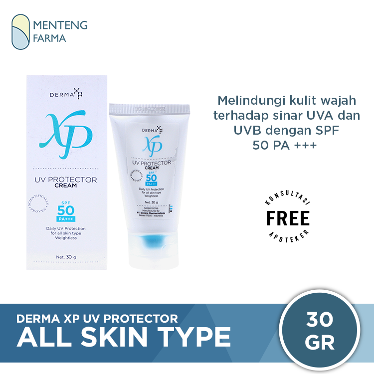 Derma XP UV Protector Cream SPF 50 - Sunscreen dan Antioksidan - Menteng Farma