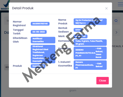 Derma XP UV Protector Cream SPF 50 - Sunscreen dan Antioksidan - Menteng Farma