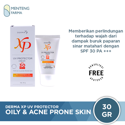 Derma XP UV Protector Cream SPF 30 - Sunscreen For Oily and Acne Skin - Menteng Farma