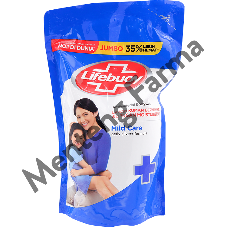 Lifebuoy Sabun Mandi Cair Refill Mild Care 825 ML - Sabun Antibakteri ActivSilver dan Milk Cream - Menteng Farma