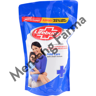 Lifebuoy Sabun Mandi Cair Refill Mild Care 825 ML - Sabun Antibakteri ActivSilver dan Milk Cream - Menteng Farma