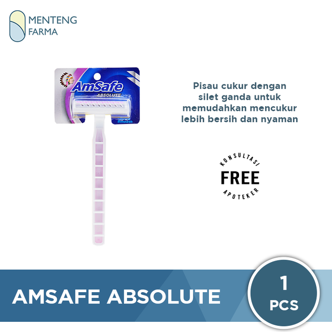 AmSafe Absolute New - Alat Cukur Dengan Silet Ganda - Menteng Farma