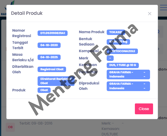 Tokasid 2% Cream 10 g - Obat Gatal Kulit dan Infeksi Jamur - Menteng Farma