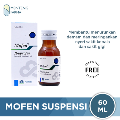 Mofen 100 mg/5 ml Suspensi 60 ml - Sirup Pereda Demam dan Nyeri - Menteng Farma