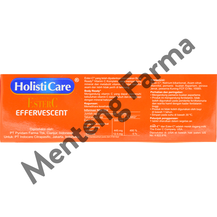 Holisticare Ester C Effervescent 10 Tablet - Suplemen Vitamin C - Menteng Farma