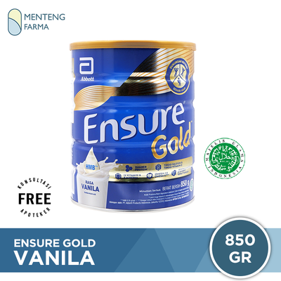 Ensure Gold Vanila 850 Gram - Susu Penambah Nutrisi Dewasa Rendah Laktosa - Menteng Farma