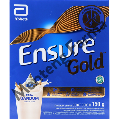Ensure Gold Gandum 150 Gram - Susu Penambah Nutrisi Dewasa Rendah Laktosa - Menteng Farma