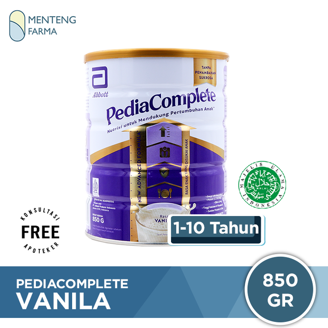 Pediasure Complete Vanila 850 Gram - Susu Formula Khusus Anak Malnutrisi/Gizi Buruk - Menteng Farma