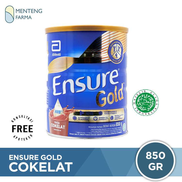 Ensure Gold Cokelat 850 Gram - Susu Penambah Nutrisi Dewasa Rendah Laktosa - Menteng Farma