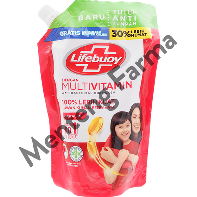 Lifebuoy Sabun Mandi Cair Refill Total 10 400 ML - Sabun Antibakteri ActivSilver - Menteng Farma