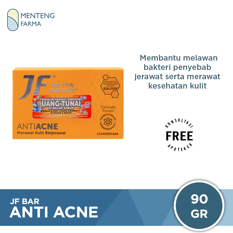JF Anti Acne Bar 90 Gr - Sabun Anti Jerawat - Menteng Farma