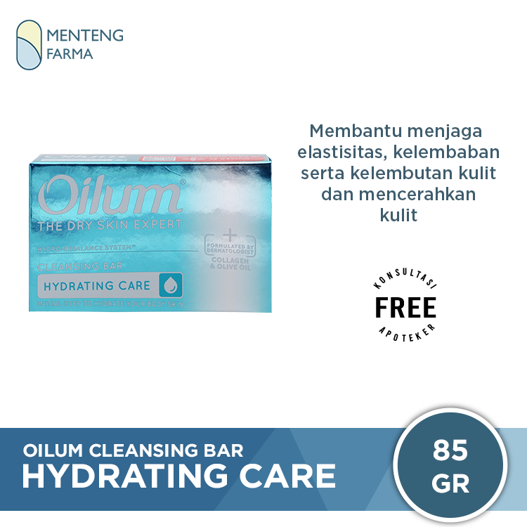 Oilum Hydrating Care Cleansing Bar 85 Gr - Sabun Collagen Kulit Kering - Menteng Farma