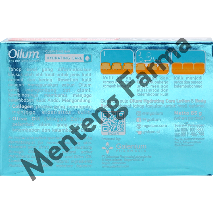 Oilum Hydrating Care Cleansing Bar 85 Gr - Sabun Collagen Kulit Kering - Menteng Farma