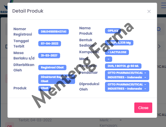 Opilax Sirup 60 mL - Obat Sembelit dan Wasir - Menteng Farma