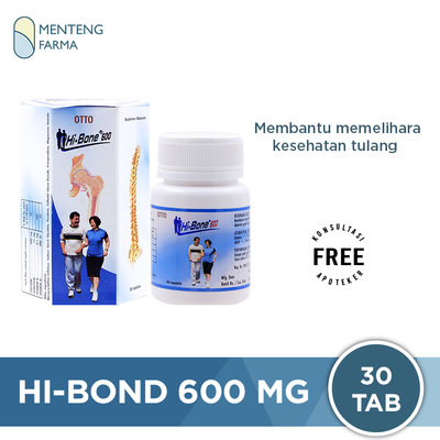 Hi-Bone 600 Mg 30 Kaplet - Suplemen Kesehatan Tulang - Menteng Farma