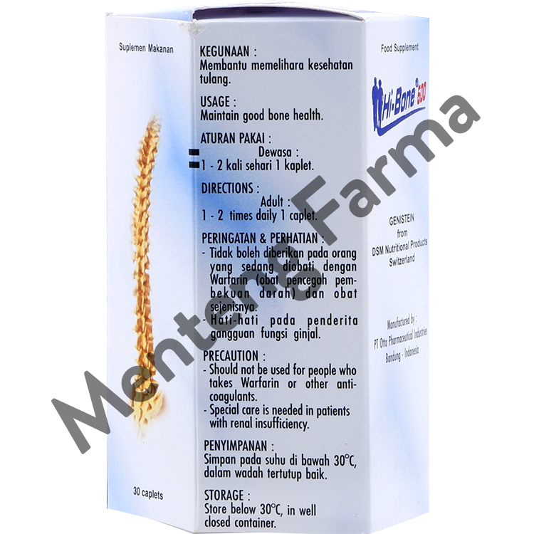 Hi-Bone 600 Mg 30 Kaplet - Suplemen Kesehatan Tulang - Menteng Farma