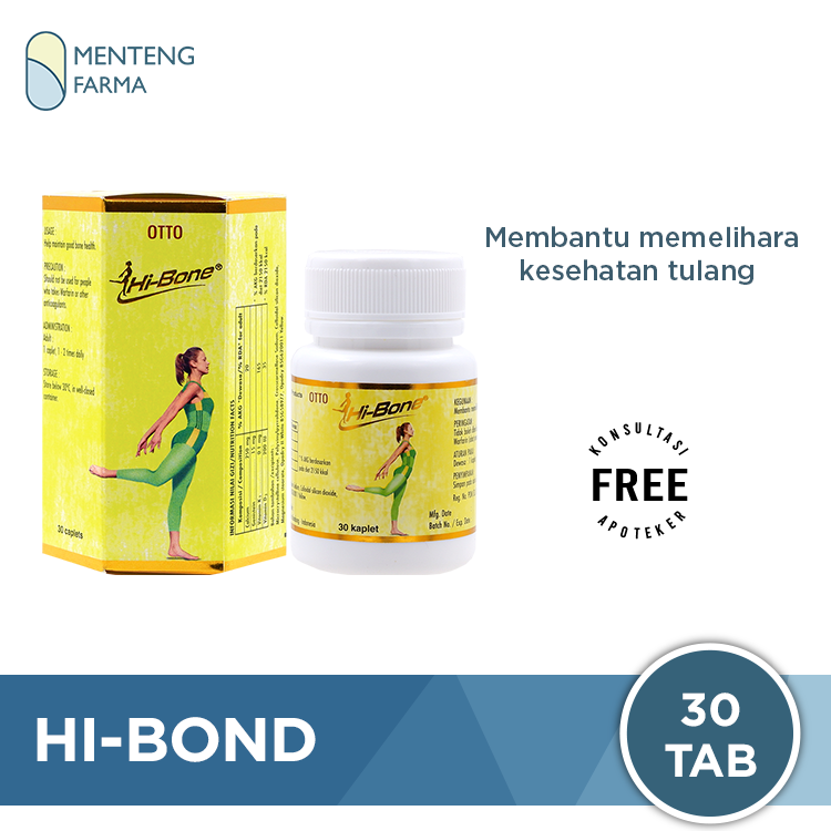 Hi-Bone 30 Kaplet - Suplemen Kesehatan Tulang - Menteng Farma