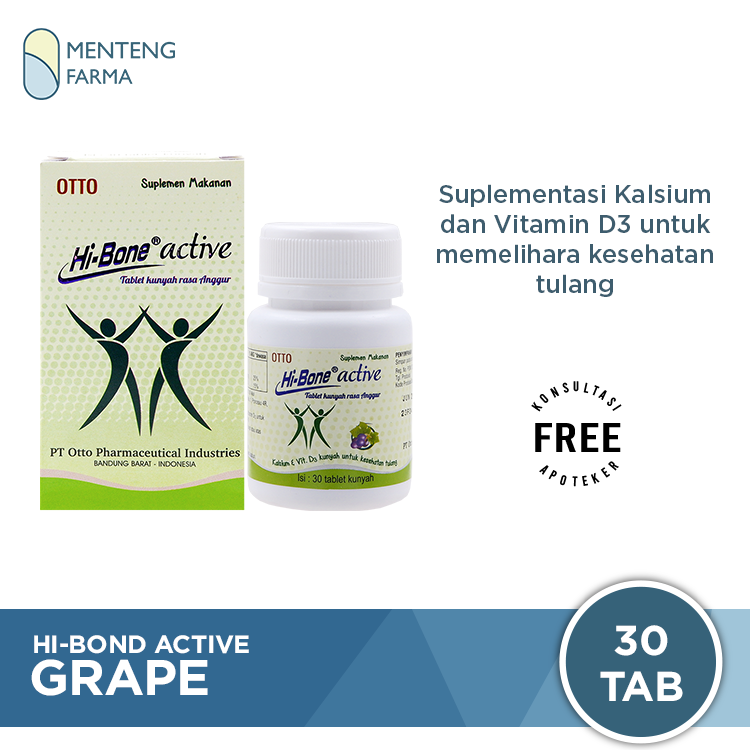 Hi-Bone Active Grape 30 Tablet - Kesehatan Tulang - Menteng Farma