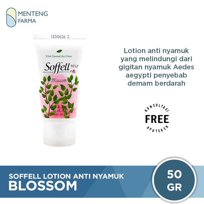 Soffell Lotion Blossom 50 Gr - Lotion Anti Nyamuk - Menteng Farma