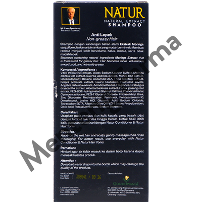 Natur Shampoo Moringa & Sweet Almond Oil 140 ML - Perawatan Kulit Kepala Kering - Menteng Farma