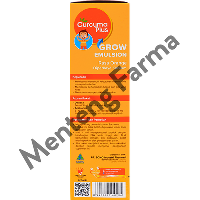 Curcuma Plus Grow Emulsion Rasa Jeruk 400 mL - Suplemen Kesehatan Anak - Menteng Farma