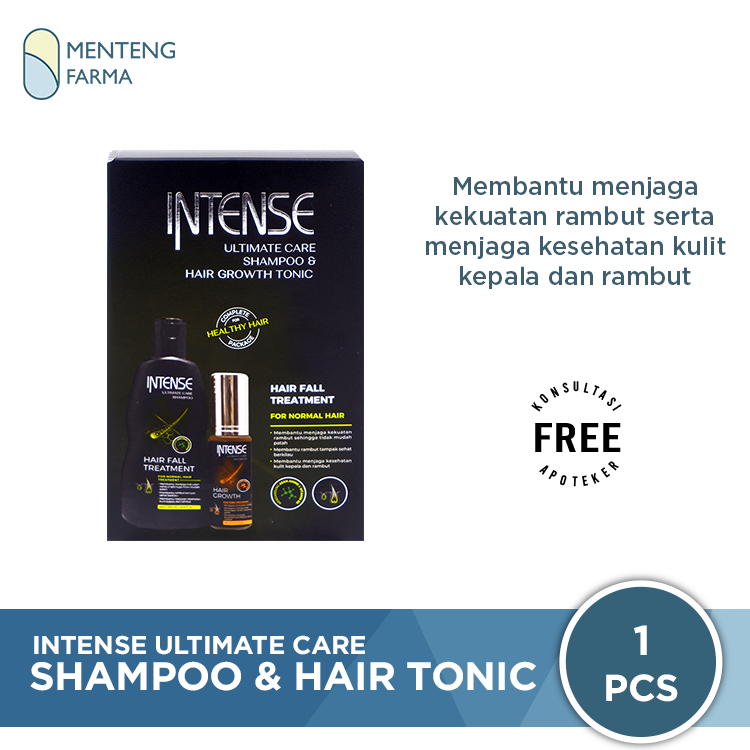 Intense Twin Pack Ultimate Care Shampoo + Hair Tonic - Perawatan Rambut Rontok - Menteng Farma